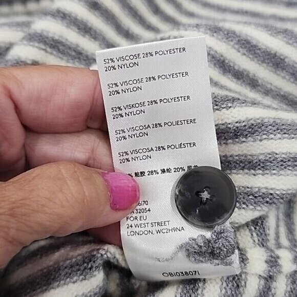 Anthropologie Sweater Tunic Long Sleeve Gray and White Striped Women's XS - Picture 5 of 6